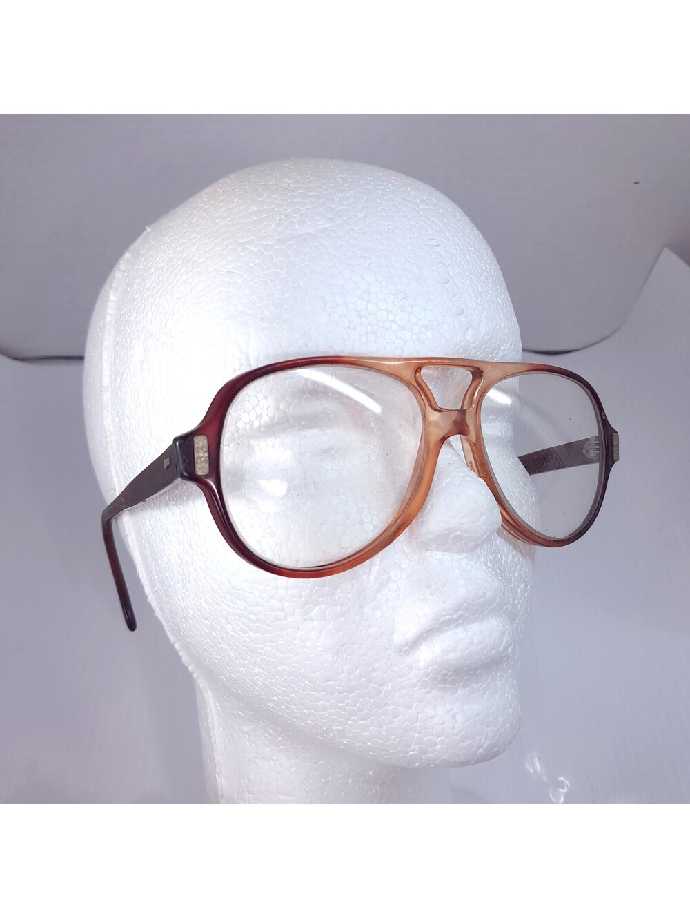 American Optical AO Flexi-Fit glasses brown Aviator eyeglasses Z87 Vintage
